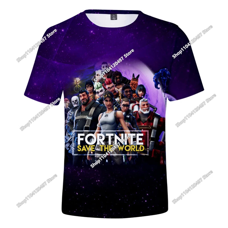 Fortnite 3D Printed Short Sleeve T-Shirt Game Cartoon Print Battle Royale Adult Kid Clothes Kids T-shirt Harajuku T-shirt