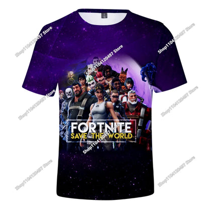 Fortnite 3D Printed Short Sleeve T-Shirt Game Cartoon Print Battle Royale Adult Kid Clothes Kids T-shirt Harajuku T-shirt