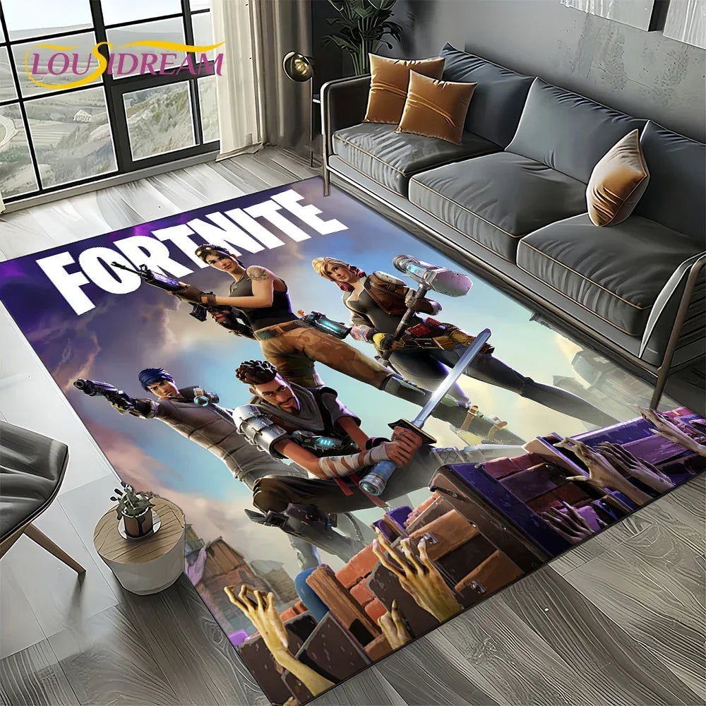 2025 Games 3D F-Fortnite Cartoon Carpet Rug for Living Room Bedroom Home Sofa Decoration, Kids Play Area Rug Non-slip Floor Mat