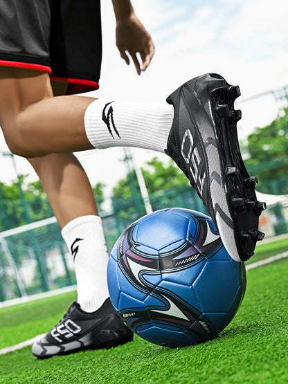 Unisex AG FG Soccer Shoes PU Woven Fabric Upper TPU Shockproof Sole Wear-Resistant Anti-Slip Teenager Competition Sneakers