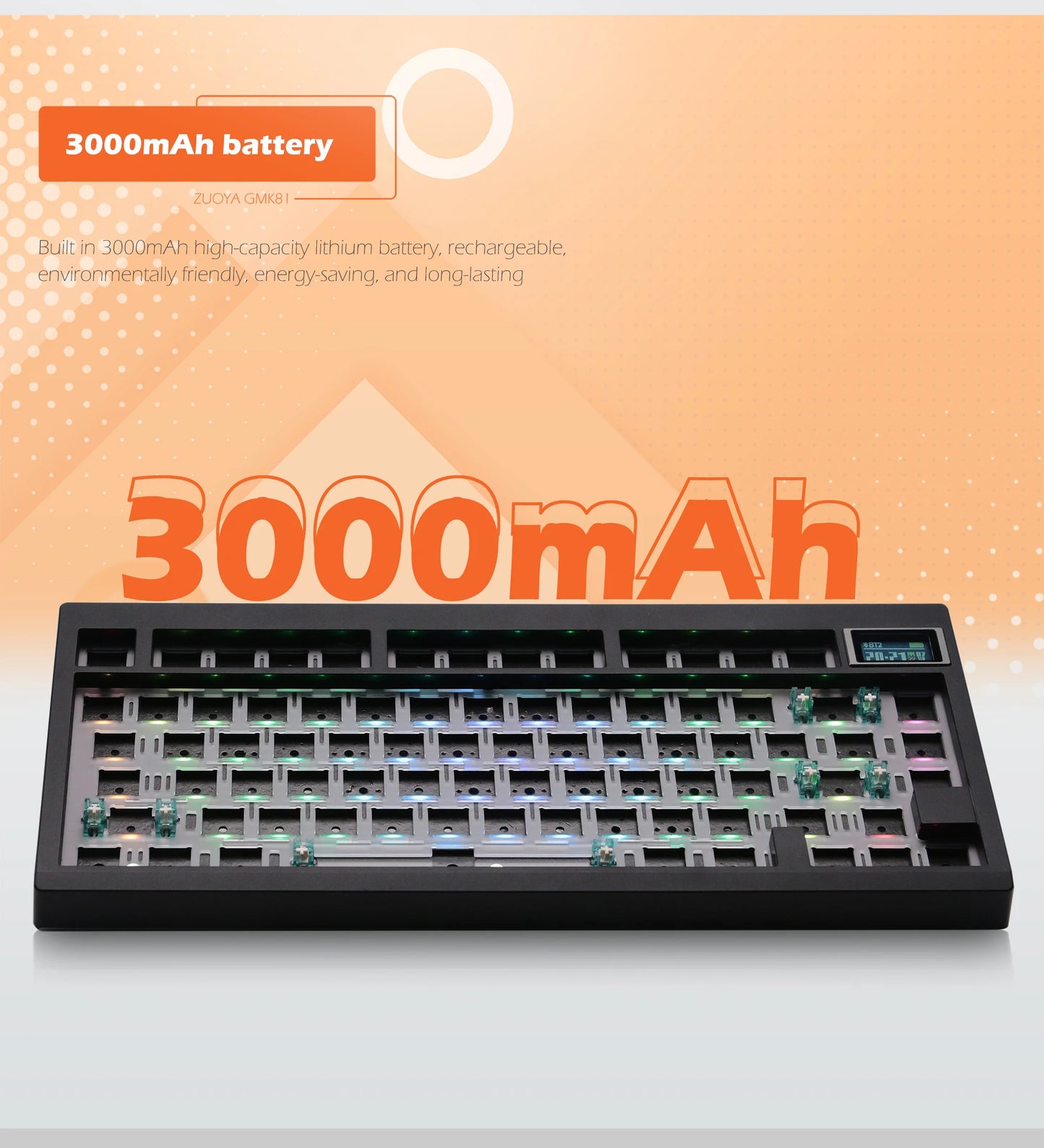 ZUOYA GMK81 Mechanical Keyboard Kit Hot-Swappable Bluetooth 2.4G Wireless RGB Backlit Gasket Structure Support for