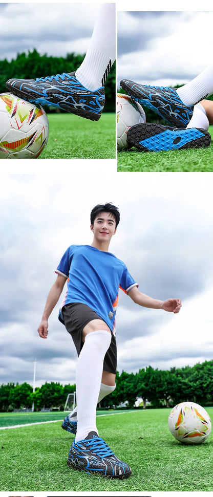 New Men's Football Boots TF Sport Training Soccer Shoes Soft Ultralight Breathable Professional Sneakers Unisex Grass Cleats Match