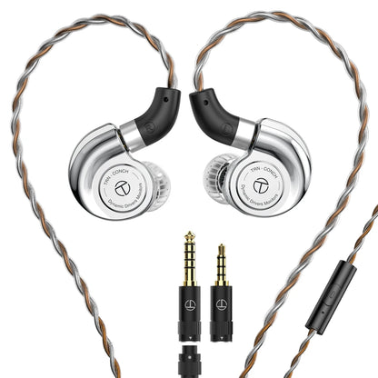 TRN Conch Lucky Bag In-Ear Monitors – DLC Diamond Dynamic HiFi Wired Earphones with Tuning Nozzle Filters for Xiaomi