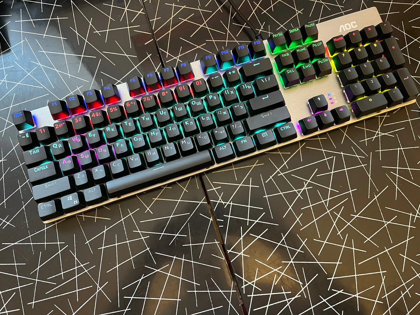 GK410 104 Keys Metal Panel Mechanical Keyboard RGB Light Green Black Tea Axis Esports Full Non-Impact Game Computer Keyboard