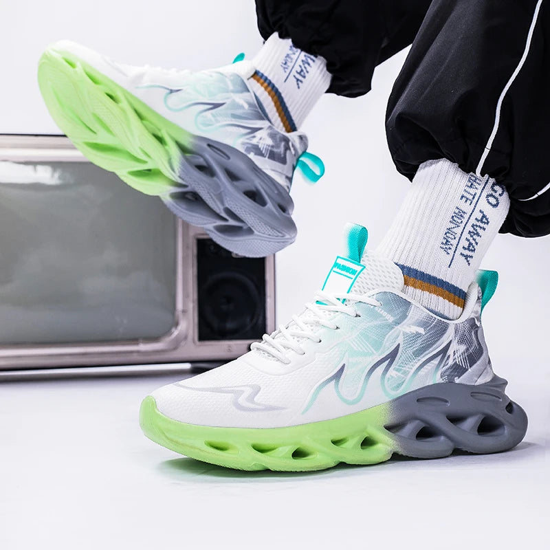 Men's Running Shoes Breathable Mesh Sports Shoes Cushioned Casual Sneakers Lightweight Comfortable Tennis Shoes Athletic Footwear