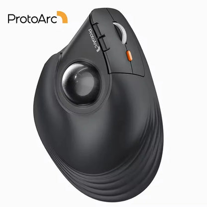 ProtoArc EM05NL Wireless Trackball Mouse Rechargeable Bluetooth Ergonomic Vertical Rollerball Mouse for Computer iPad Mac Windows