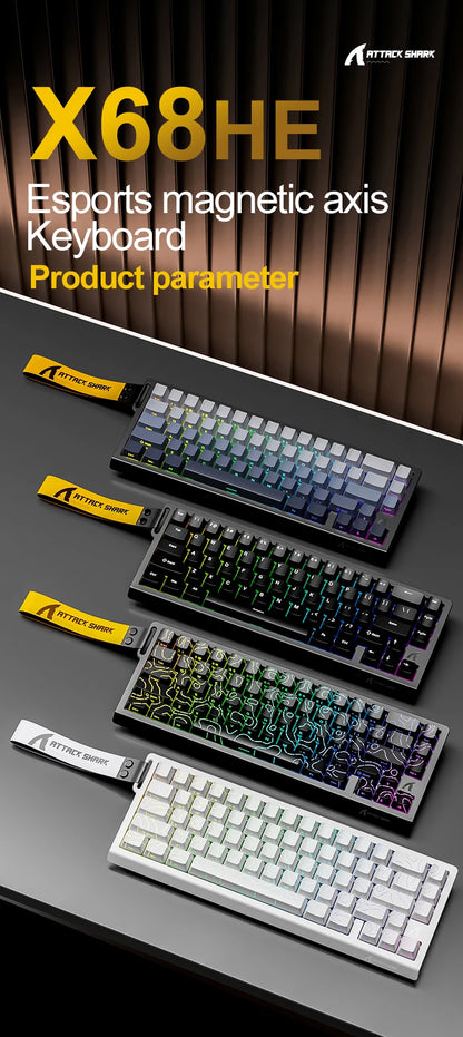 Magnetische Switch-Tastatur ATTACK SHARK X68HE kabelgebunden und FREEWOLF F68 kabelgebunden F68Pro kabellos für Pro-Gaming 8K Hz 0.01mm Rapid Trigger