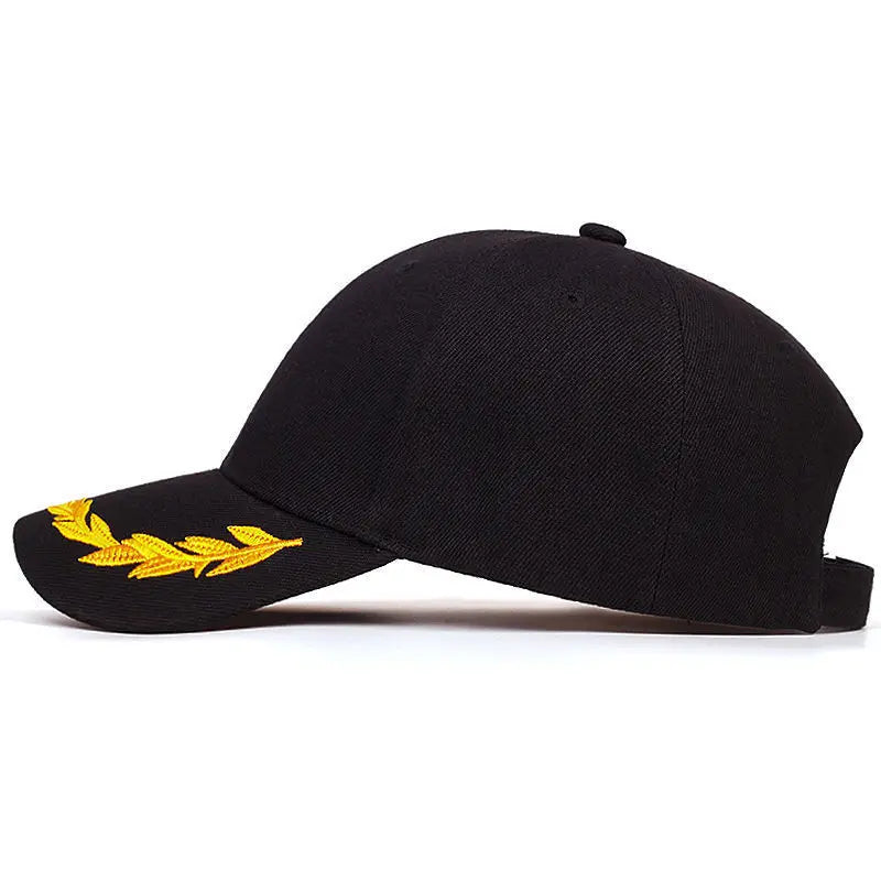 Herren-Baseballcap mit individuellem Logo, verstellbar, für Frühling und Herbst, einfarbig, mit Weizenähren-Stickerei, modische Trucker-Cap, Damen-Schirmmütze, Fs Sonnenhut