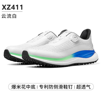 PGM Golf Men's Sports Sneakers Super Soft Popcorn Midsole Knob Lace Anti Slip Breathable Golf Shoes