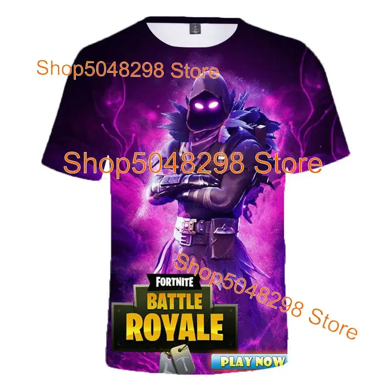 T-shirt Fortnite Bushranger per bambini, stampa 3D Banana Peely, T-shirt da uomo e donna, maglietta Battle Royale, top estivo, regalo di compleanno