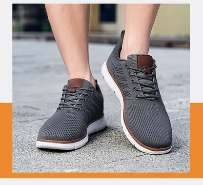 Casual Sneaker Shoes Breathable Men's Walking Mesh Soft Sole Outdoor Anti Slip Travel Comfortable Running Shoes Tenis Masculino