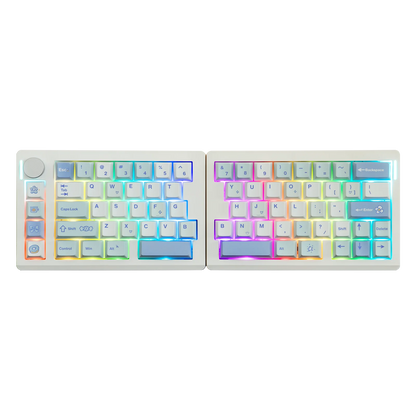 EPOMAKER Split70 QMK/VIA 70% Split Layout Hot-Swap Wired/BT/2.4Ghz Wireless Mechanical Gaming Keyboard with Programmable Knob