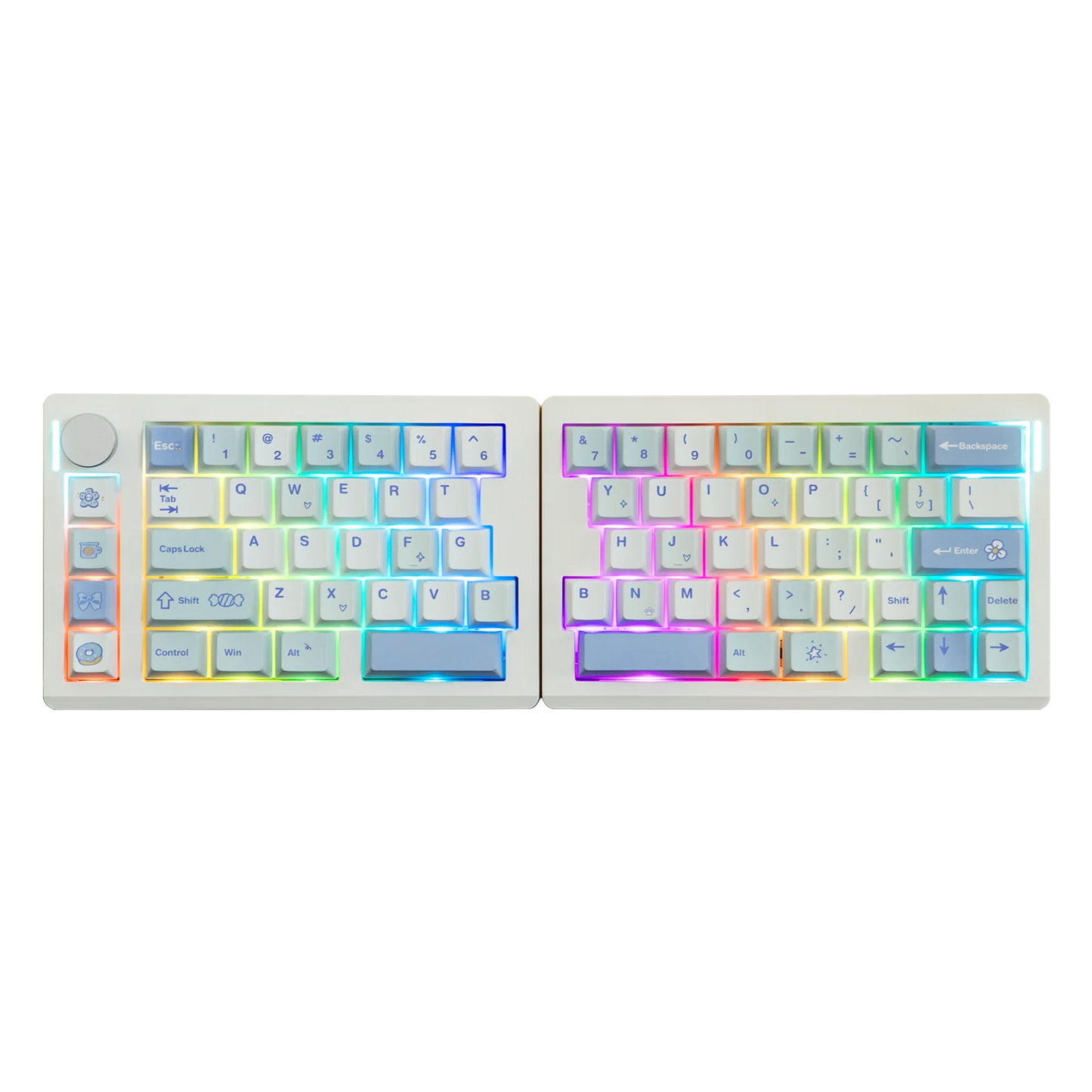 EPOMAKER Split70 QMK/VIA 70% Split Layout Wired/BT/2.4Ghz Wireless Mechanical Keyboard with Programmable Knob Mac Modifier