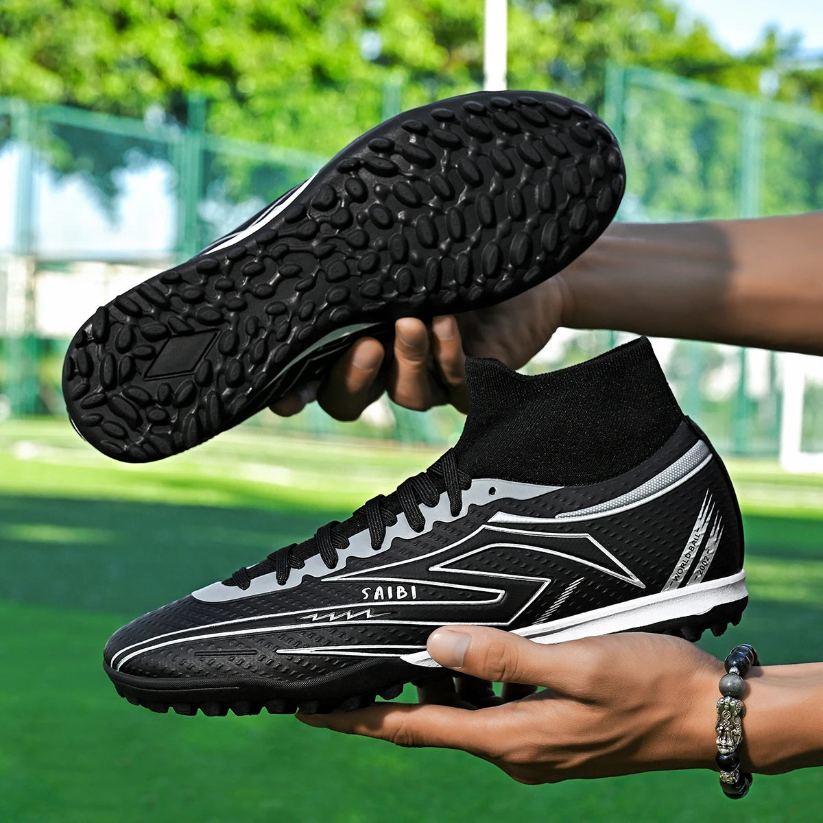 Outdoor TF Turf Soccer Boots Comfort PU Fabric Upper Rubber High Grip Sole Reliable Quality Kids Teenager Sports Shoes