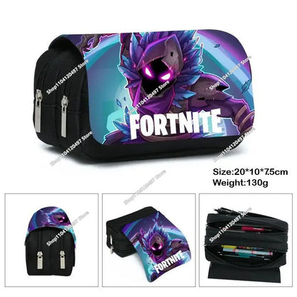 Детски несесер Fortnite, многофункционална кутия за ученически пособия, детски несесер с голям капацитет и двоен слой