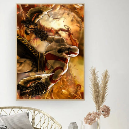 Game God Of War Poster DIY Vintage Movie Poster Wall Art Painting Study Stickers Small Szie Wall Painting