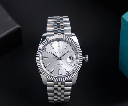 Cronos DateJ Luxury Men Watch Stainless Steel 5 Links Bracelet PT5000 Miyota 9015 100m Water Resistant Sapphire L6046M