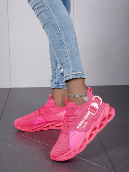 Zapatillas deportivas casual moradas de moda en oferta para mujer y hombre, calzado running con suela tipo blade, talla grande 48, ligeras y transpirables, zapatillas deportivas de malla para hombre