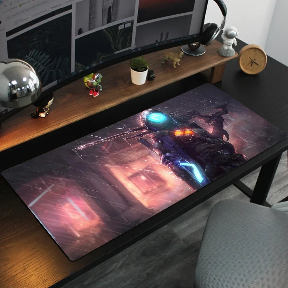 Tapete de Rato Ana Shrike Overwatch para Secretária com Almofada, Acessórios Gaming Prime Gaming XXL, Tapete Acolchoado para Teclado