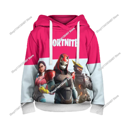 Fortnite косплей худита за деца и възрастни, унисекс суитшърт с качулка, ежедневни униформи и костюми за Хелоуин