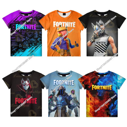 Fortnite 3D Printed Short Sleeve T-Shirt Game Cartoon Print Battle Royale Adult Kid Clothes Kids T-shirt Harajuku T-shirt