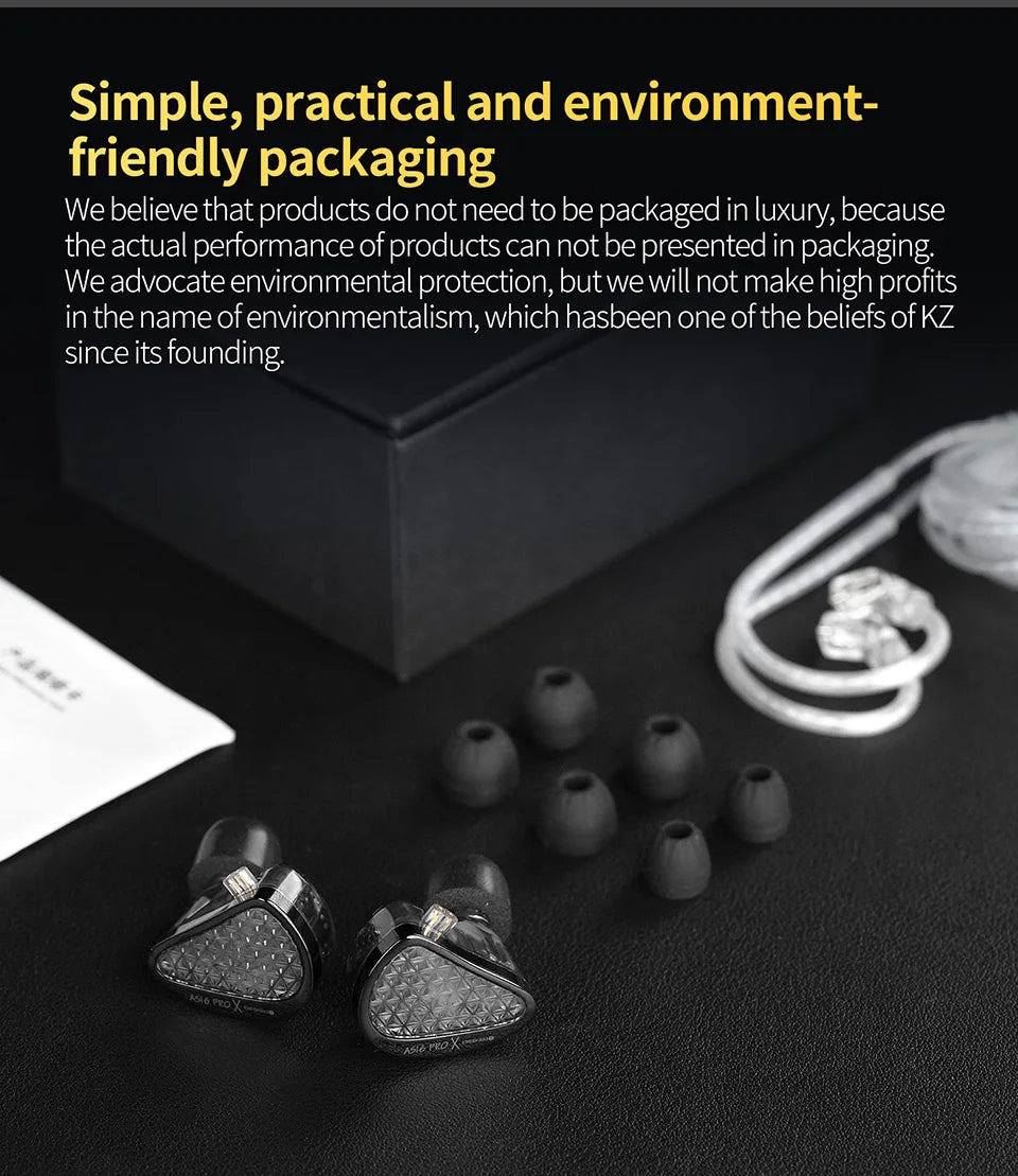 KZ AS16 PRO X HiFi-In-Ear-Monitor-Ohrhörer – Kabelgebundene Kopfhörer mit 8 Balanced-Armature-Treibern und Mikrofon