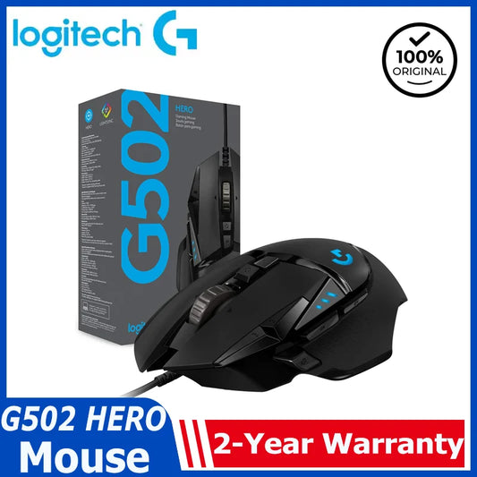 Logitech G502 HERO High Performance kabelgebundene Gaming-Maus, HERO 25K Sensor, 25,600 DPI, RGB, anpassbare Gewichte, 11 Tasten, PC/Mac-Maus
