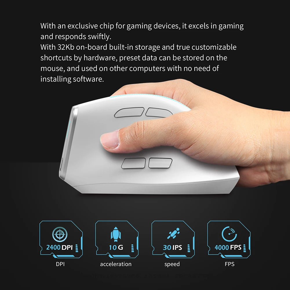 F-36 Ergonomic Vertical Mouse 2.4G+BT1+BT2 Wireless Right Left Hand Computer Gaming Mice Optical USB Mice for Computer Laptop