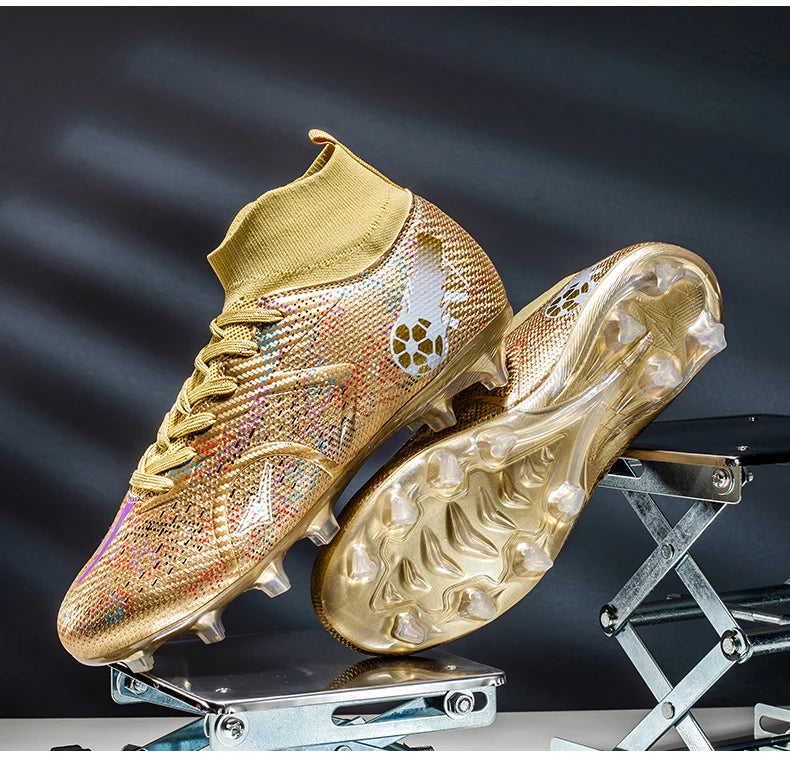 New Men's Football Boots Training Soccer Shoes Breathable Grass Cleats Match Long Spikes Indoor Sneakers Ultralight Drop Shipping