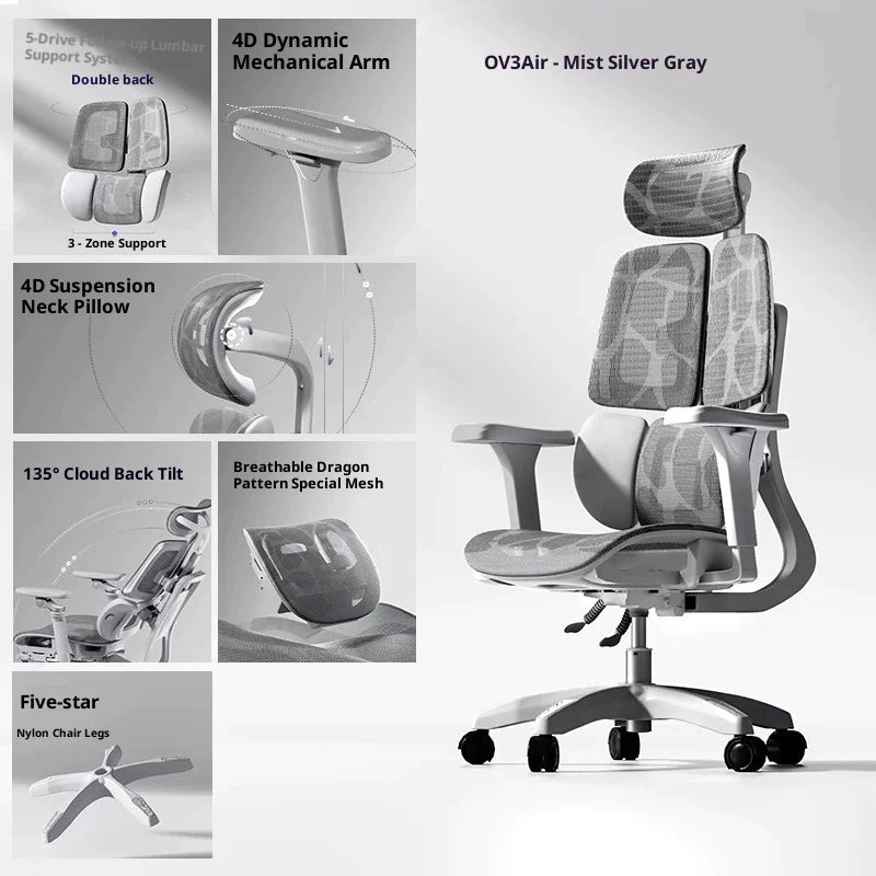 Ergonomischer Office-Mesh-Stuhl, moderner Executive-Computer- und Gaming-Stuhl, drehbar, rollbar und verstellbar