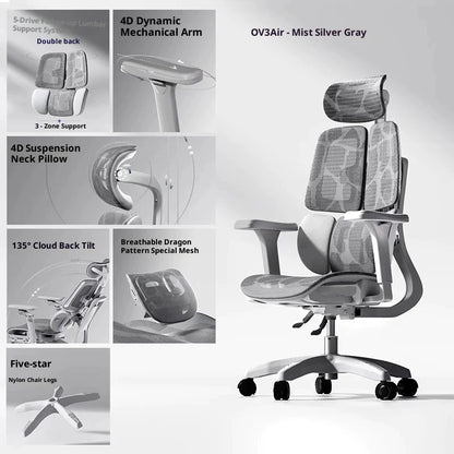 Ergonomischer Office-Mesh-Stuhl, moderner Executive-Computer- und Gaming-Stuhl, drehbar, rollbar und verstellbar
