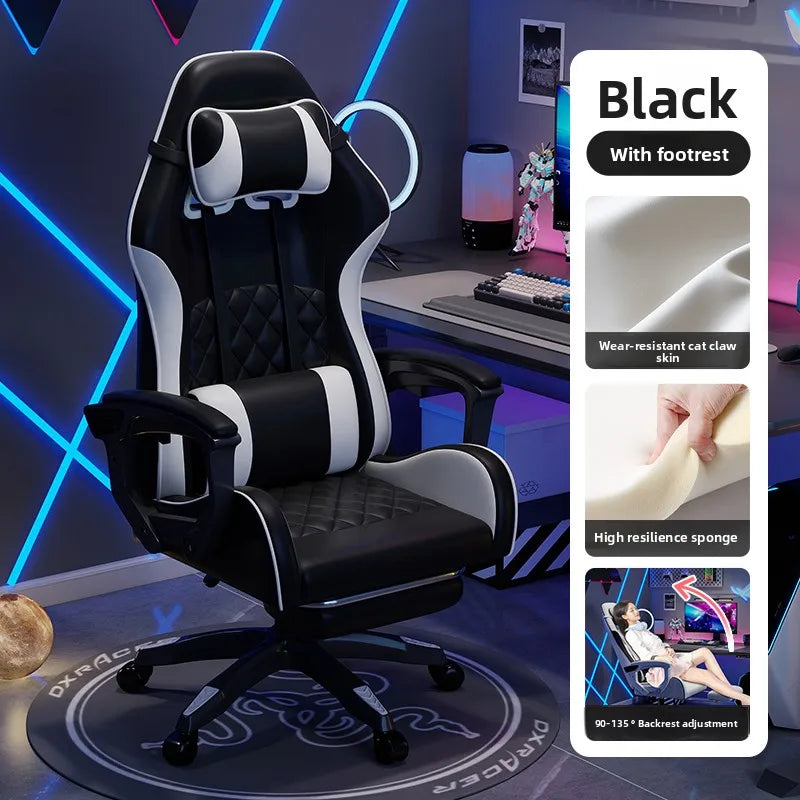 E-Sport-Stuhl für Herren, komfortabel für langes Sitzen, Computerstuhl mit verstellbarer Rückenlehne zum Entspannen