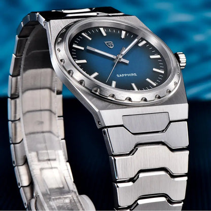 PAGANI DESIGN Men's Quartz Watches Ultra-Thin 7mm Series 37mm Sapphire Stainless Steel Waterproof Watches for Men TMI VJ21