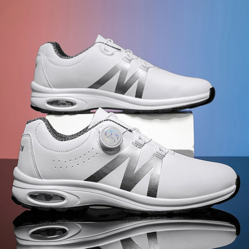 Zapatillas de golf para hombre con cámara de aire, deportivas para correr y conducir, transpirables, ligeras, cómodas, atléticas, antideslizantes y giratorias