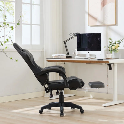 Ergonomic Rotating Gaming Chair, 360 Reclining Office Chair °   Pivoting, Height-Adjustable, Footrest, Headrest