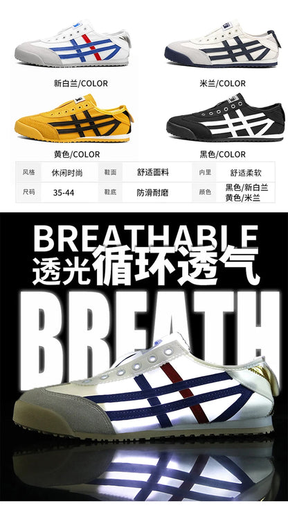 Men's Classic Running Shoes Lace-Up Flat Bottom Sports Shoes Soft Sole Walking Gym Breathable Couple Casual Canvas Tennis Shoes