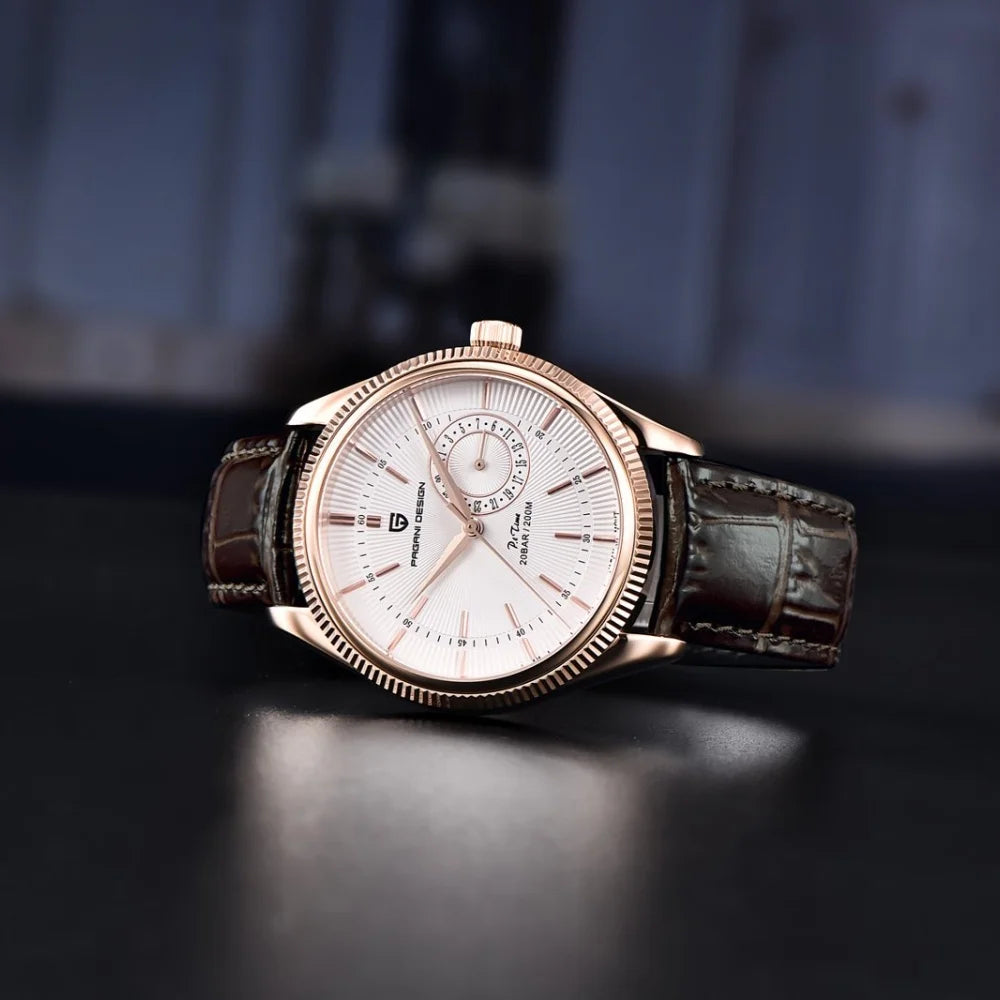PAGANI Design PD1689 Men's Quartz Watch Japan VH65 Movement Sapphire Glass Leather Strap 20Bar Waterproof Men's Wristwatch