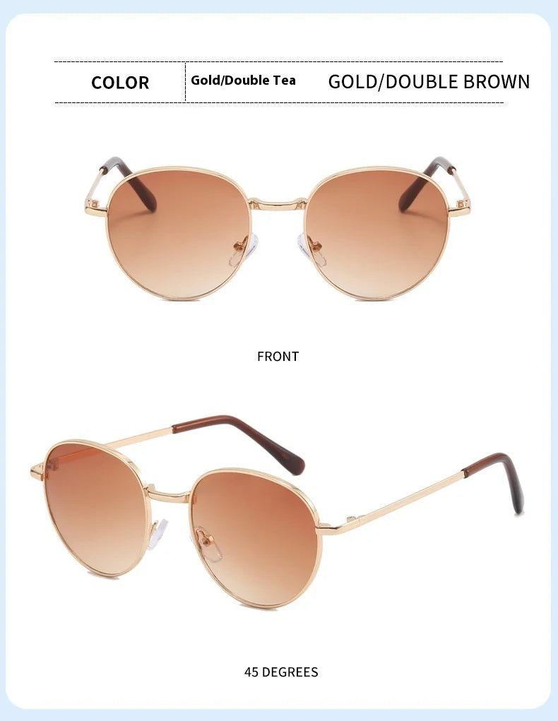 2025 New Straight Metal Sunglasses Boys And Girls, Small Oval Children's Glasses For Babies