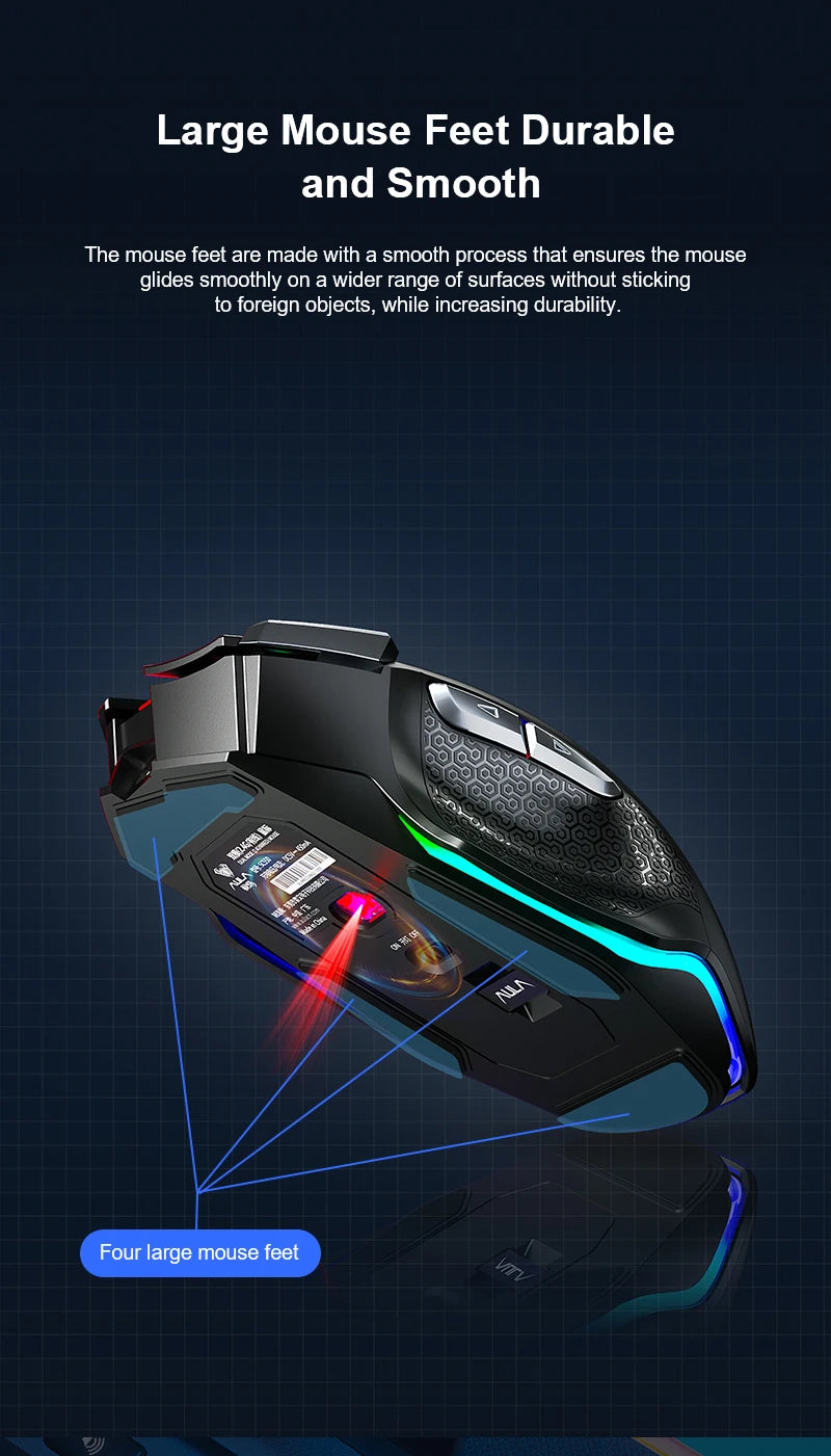 AULA SC550 Gaming-Maus 2.4G kabellose Makro-Maus RGB-Hintergrundbeleuchtung ergonomisches Design E-Sports-Maus PC-Zubehör