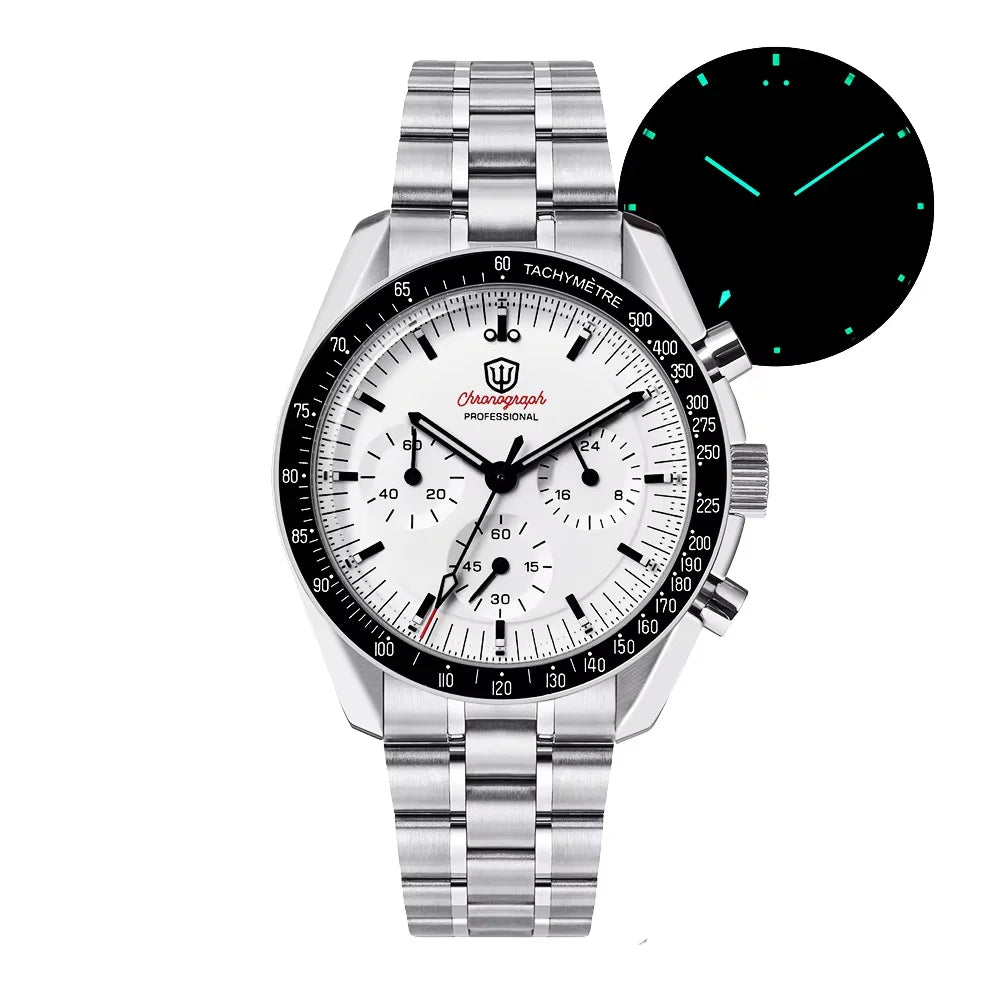 Orologio da uomo Watchdives New Wd1863 al quarzo VK63, cronografo con vetro zaffiro bombato, impermeabile, 39 mm, in acciaio, top brand, orologio business di lusso