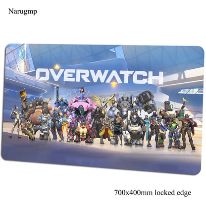 Tappetino mouse Overwatch 700x400x3mm, tappetino gaming anime con personalità per ufficio e notebook, tappetino da scrivania, regalo per ragazzo, pad mouse per giochi PC gamer