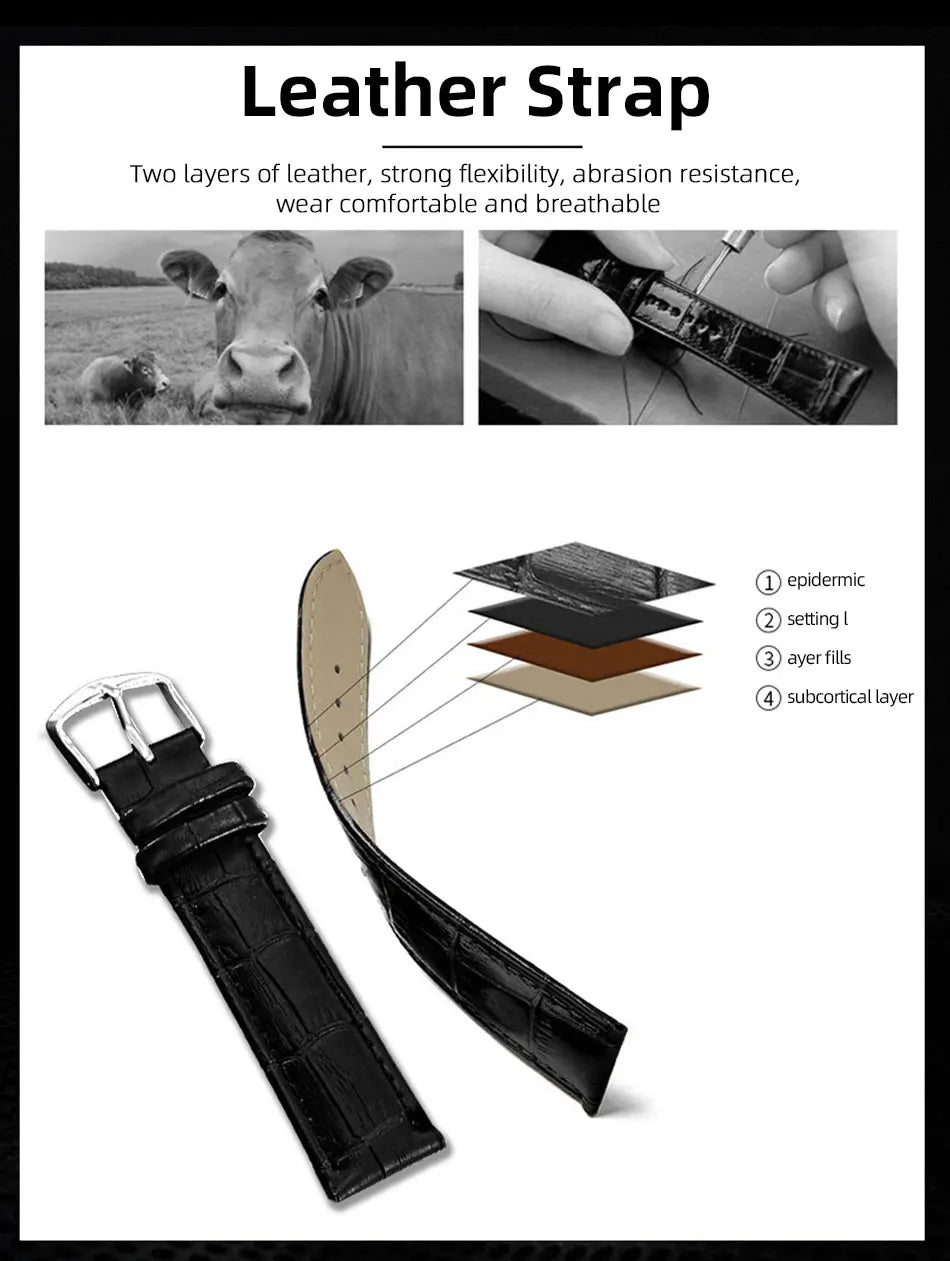 CHENXI 8216 Hot Selling Top Brand Business Men's Watch Quartz Military Calendar Waterproof Men's Leather Strap Elegant Clock