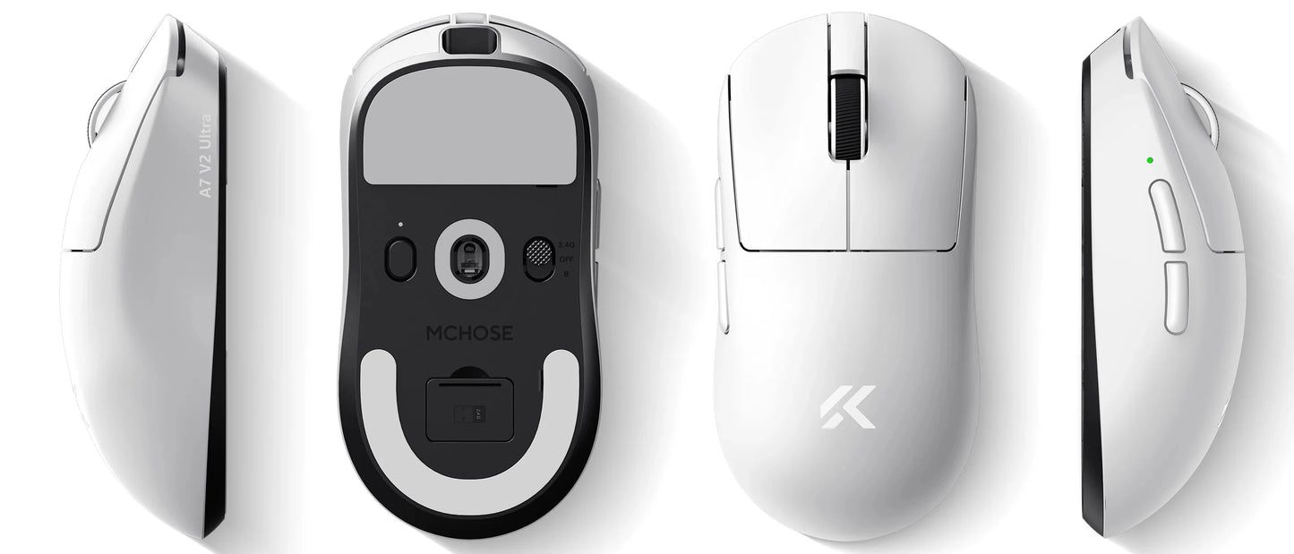 MCHOSE A7 V2 lengva belaidė žaidimų pelė su dvigubu 8,000Hz apklausos dažniu, PAW3950 TI, žaidimams, esportui ir biurui