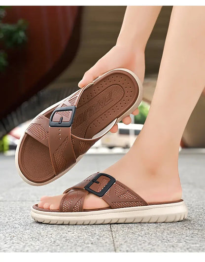 Breathable Summer Flip Flops Men Lightweight Quick Drying Slippers Comfortable Indoor and Outdoor Slides Waterproof Beach Shoes