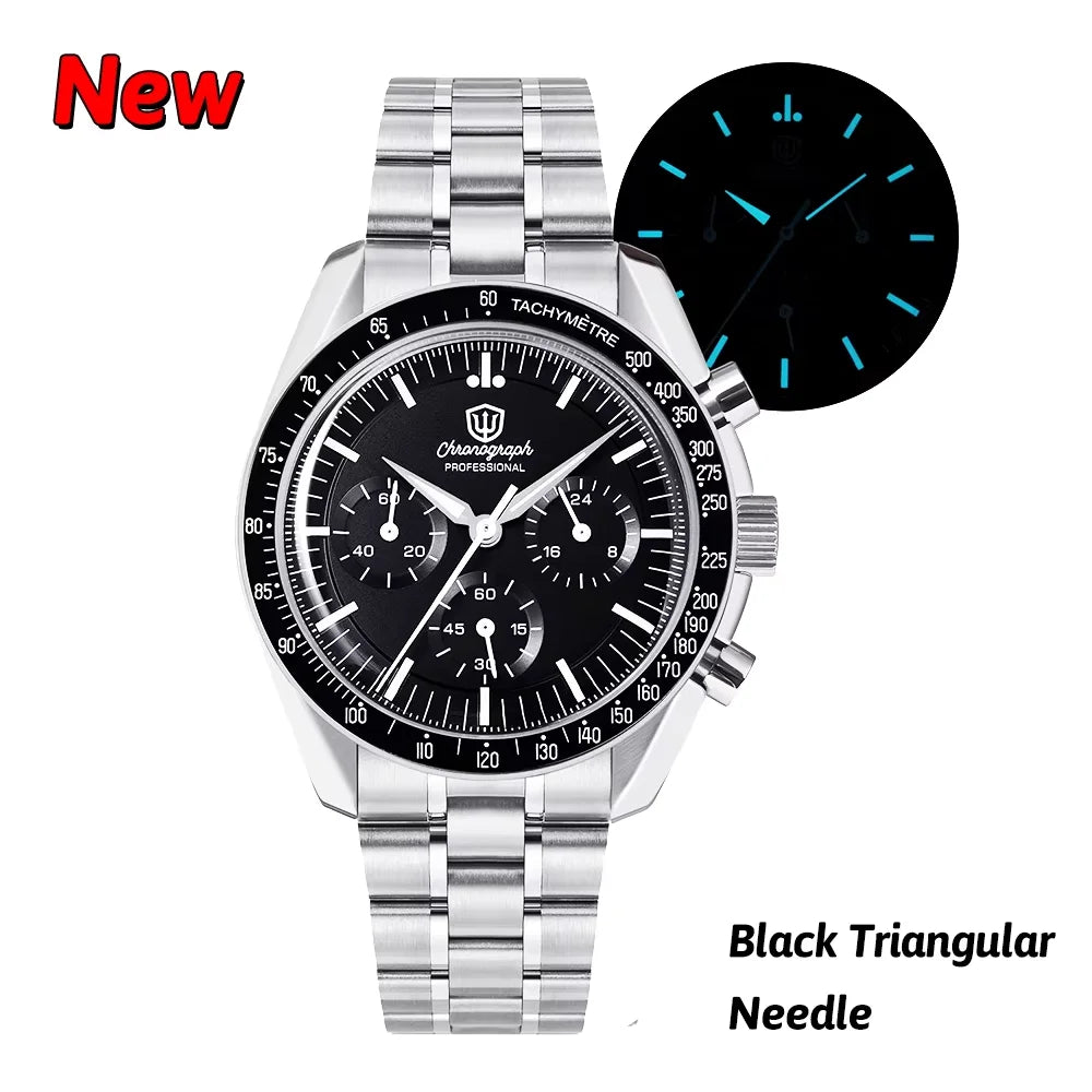 Orologio da uomo Watchdives New Wd1863 al quarzo VK63, cronografo con vetro zaffiro bombato, impermeabile, 39 mm, in acciaio, top brand, orologio business di lusso