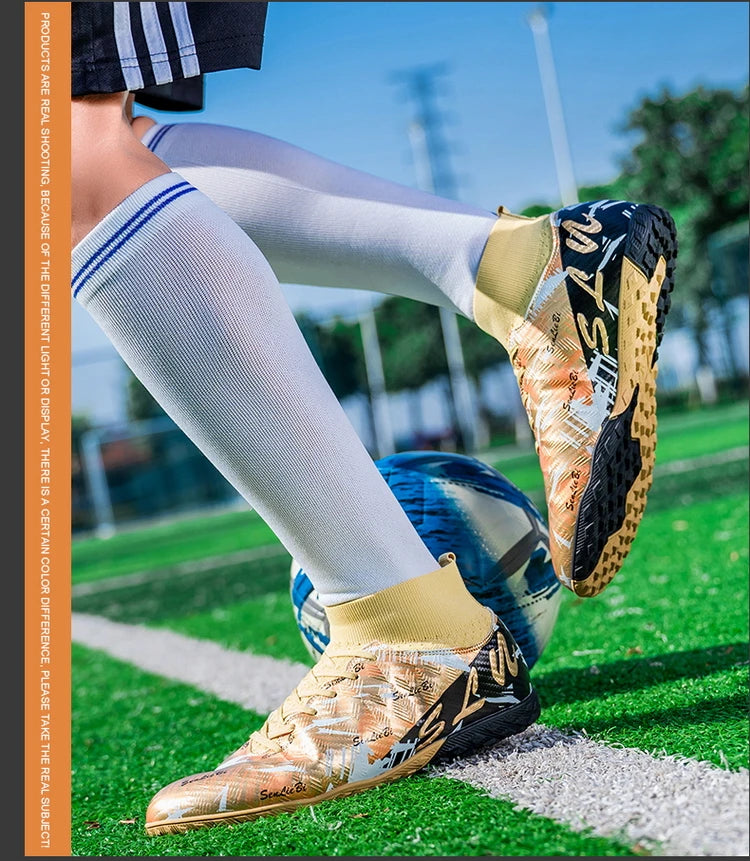 Size 34-46 Men's FG/TF Football Boots Futsal Professional Unisex Kids Soccer Training Outdoor Boys Football Sneakers
