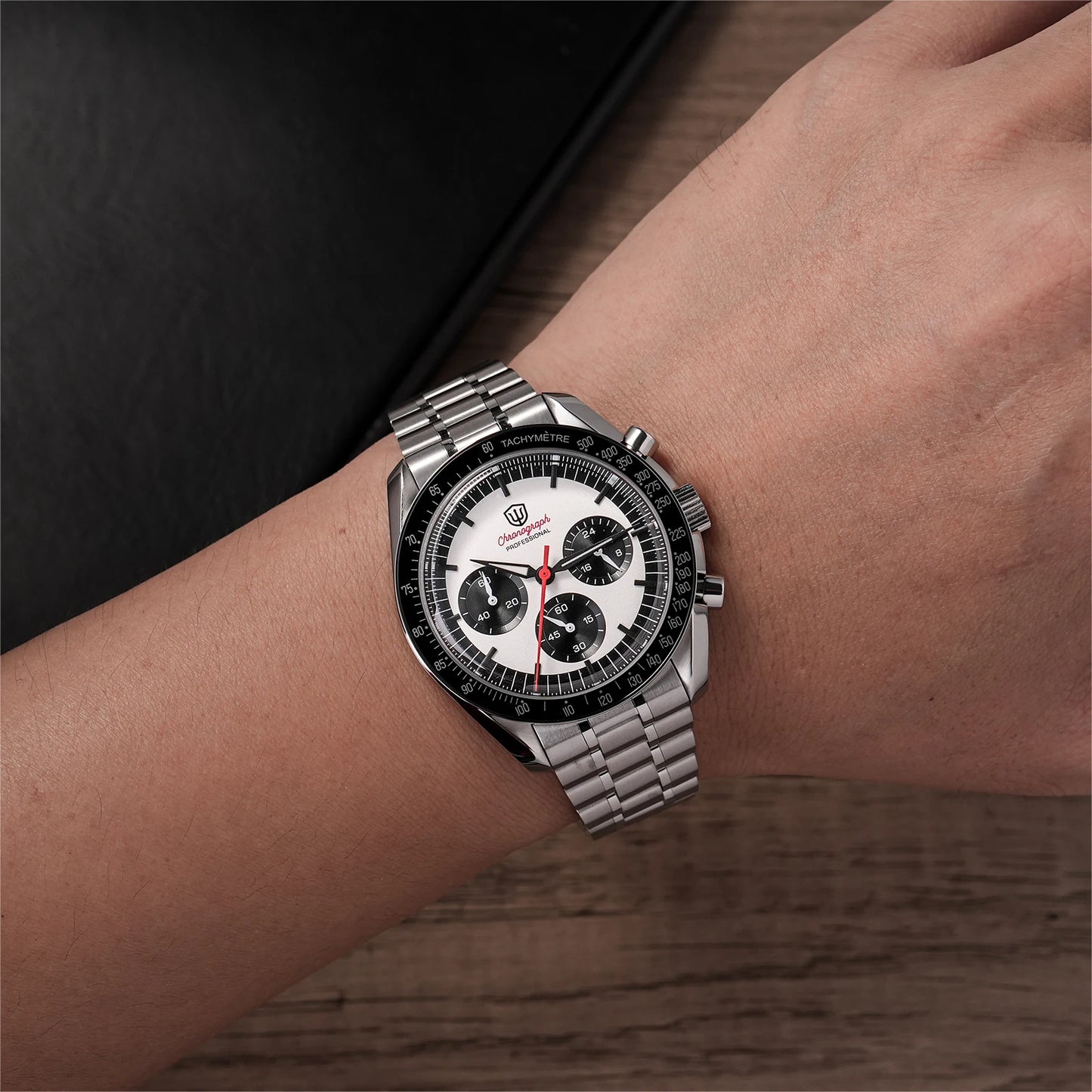 Orologio da uomo Watchdives New Wd1863 al quarzo VK63, cronografo con vetro zaffiro bombato, impermeabile, 39 mm, in acciaio, top brand, orologio business di lusso