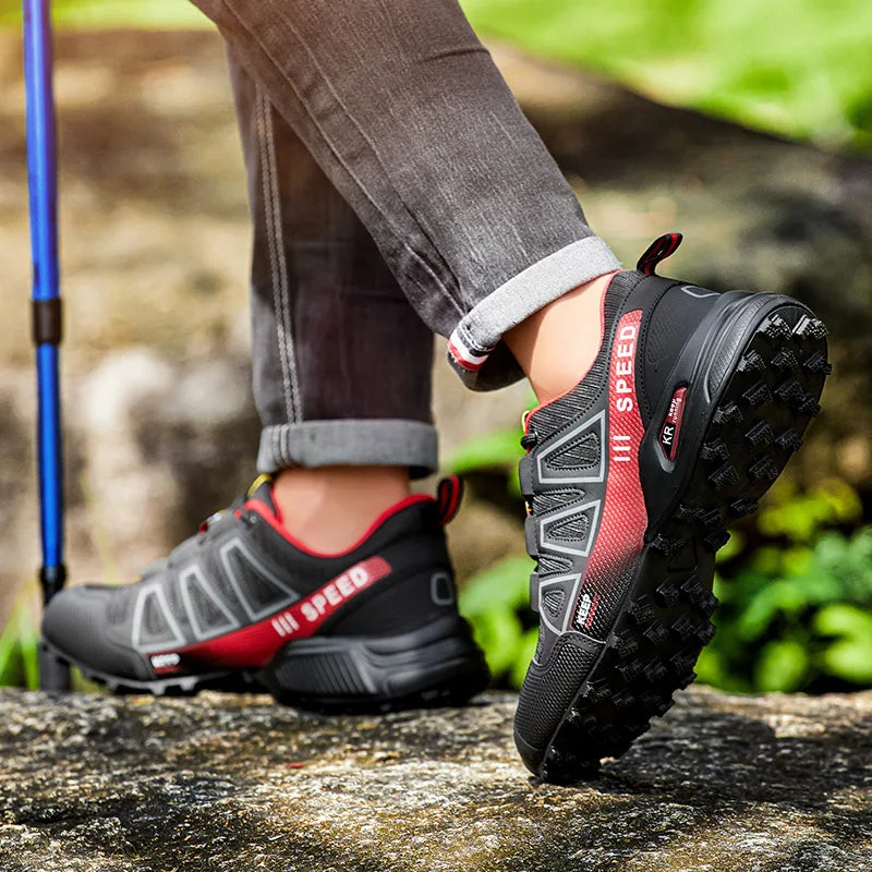 Men’s Hiking Shoes Waterproof Outdoor Lace-Up Sports Shoes Women’s Bicycle Casual Shoes Non-Slip Field Tactical Training Shoes