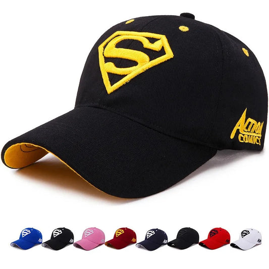 Street superhero embroidered duckbill cap with adjustable sun visor accessories, fashionable hip-hop fashion baseball cap