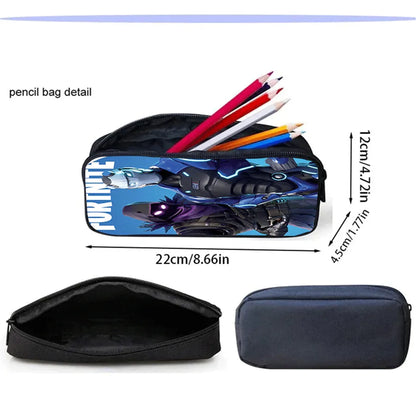Fortnite 3-piece cartoon set, unisex, includes: Backpack, Crossbody bag, And pencil case Lightweight and large capacity